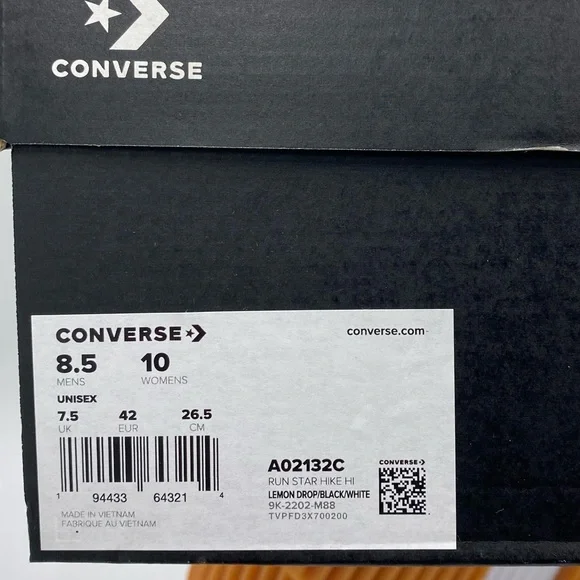 Converse Run Star Hike HI Shoes Sneakers "Lemon Drop" - A02132C - Picture 7 of 7